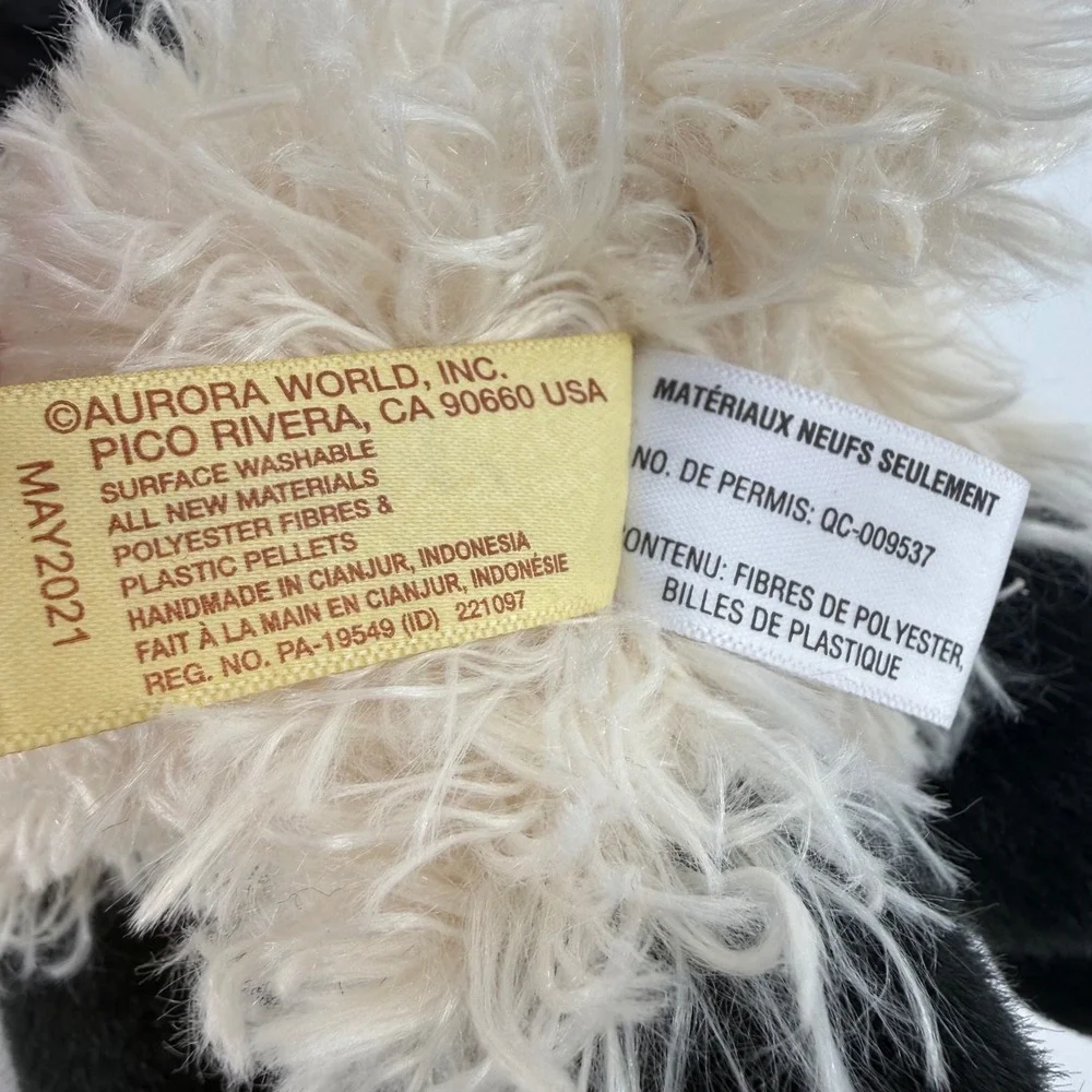 Aurora Miyoni Tots 8.5in Suffolk Lamb Plush Black Face Cream Fleece 26365